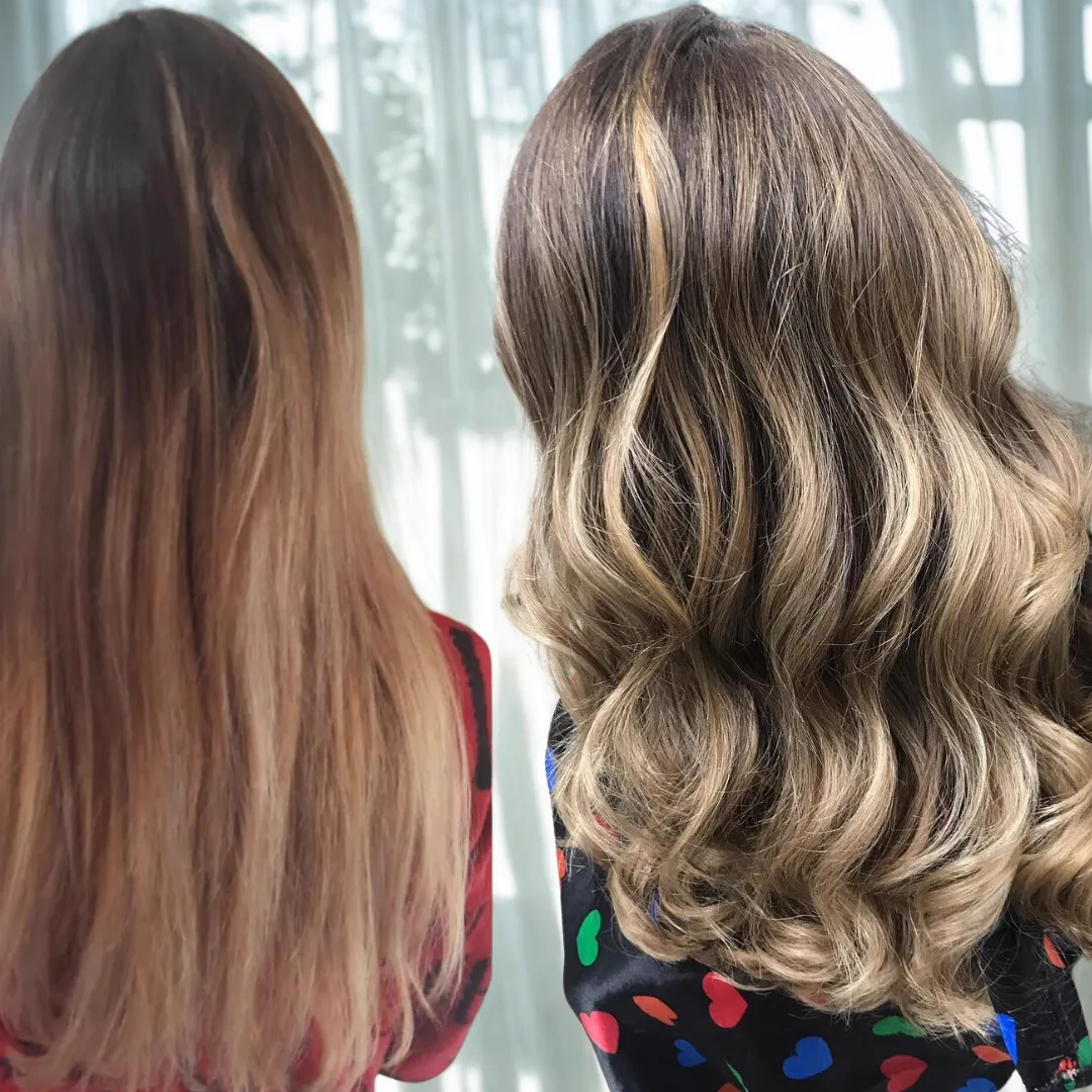 Antes e depois de mechas loiras em Londrina